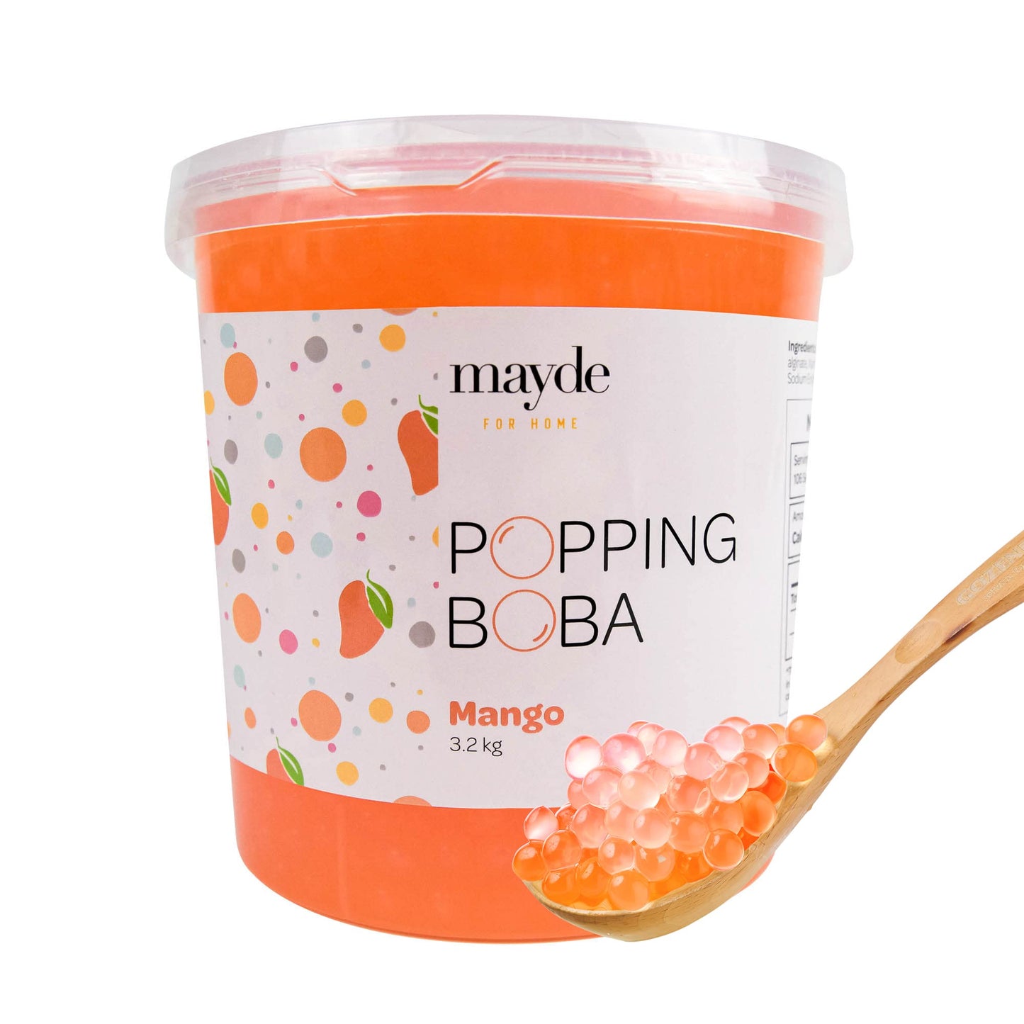 Mayde Popping Boba Pearls for Drinks, Desserts, & Breakfast Bowls (Mango Flavor, 7 Pounds)