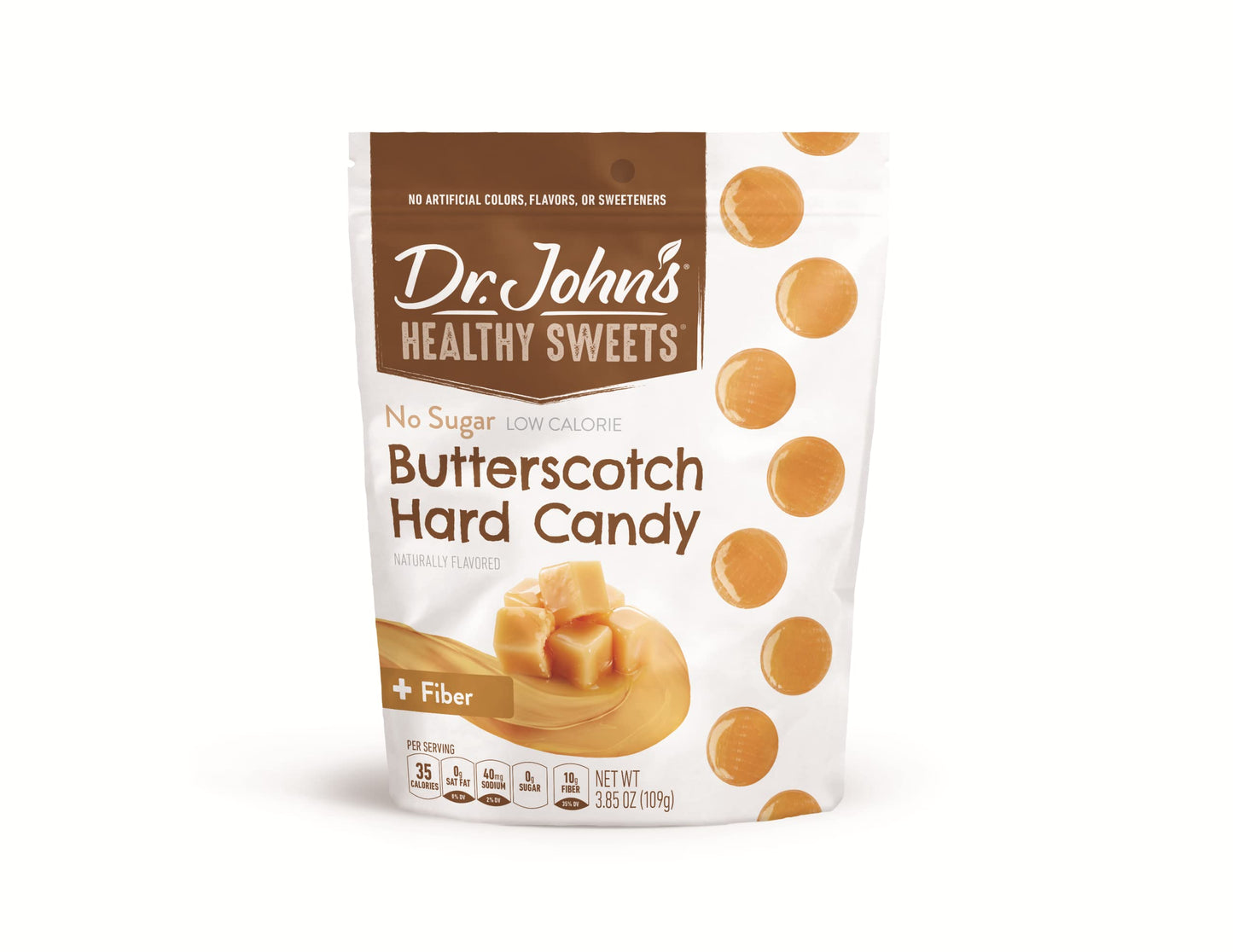 Dr. Johns Sugar Free Candy, Healthy Hard Candy with Zero Sugar, Low Calorie Snacks, Keto Friendly, Vegan, Gluten Free, Buttersco