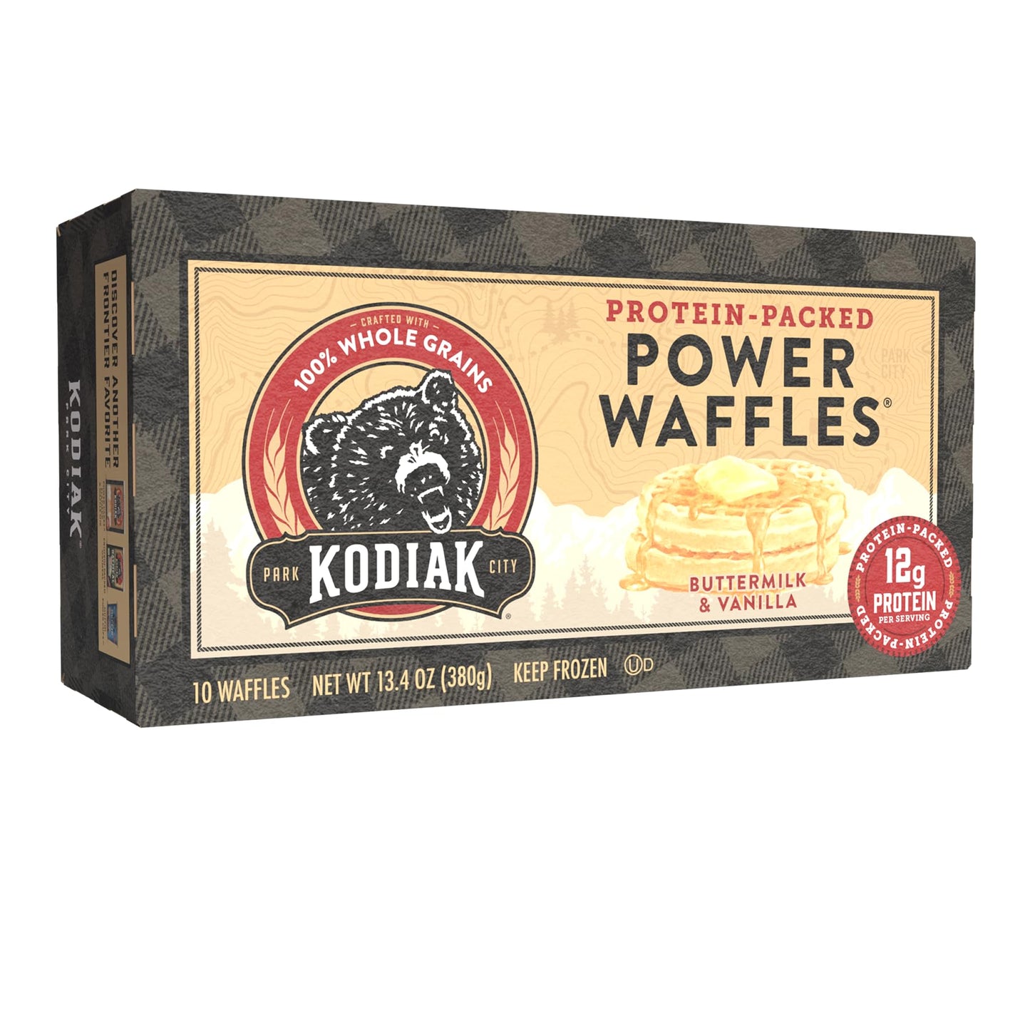 Kodiak Cakes Power Waffles, Buttermilk & Vanilla 13.4oz (Frozen)