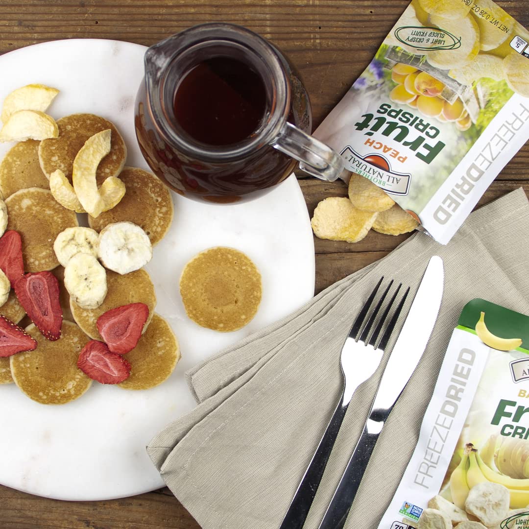 Brothers All Natural Freeze Dried Fruit Crisps, Banana Strawberry, 0.42 Oz (Pack of 24), Made with 100% Fruit, Gluten Free, Soy