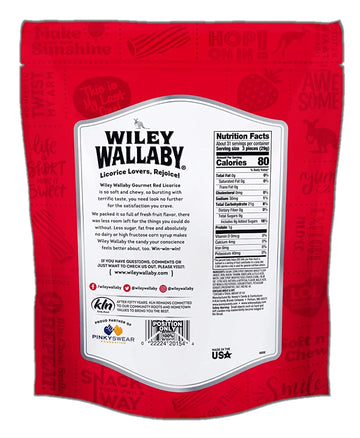 Wiley Wallaby Classic Red Licorice, 32 Ounce Resealable Bag
