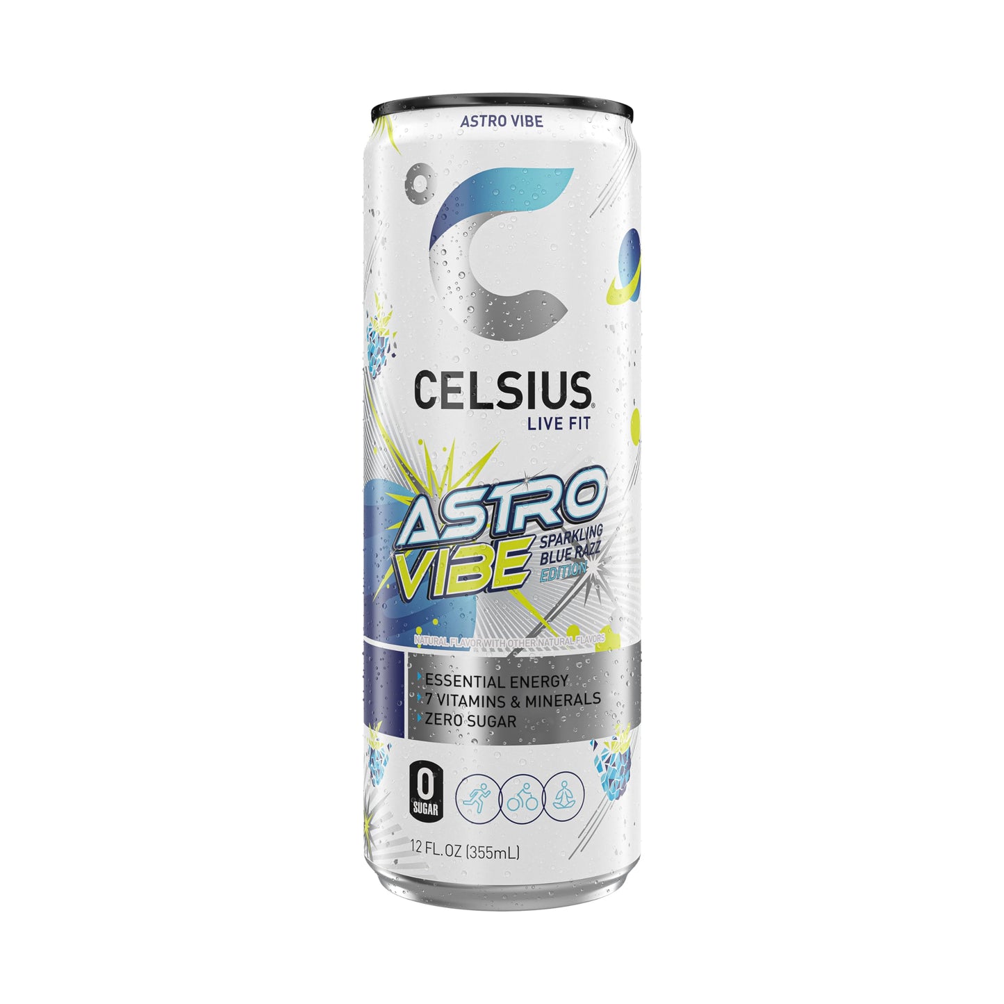 CELSIUS Sparkling Astro Vibe Energy Drink, 12 Fl Oz (Pack of 12) - Functional, Refreshing, Essential Energy Boost