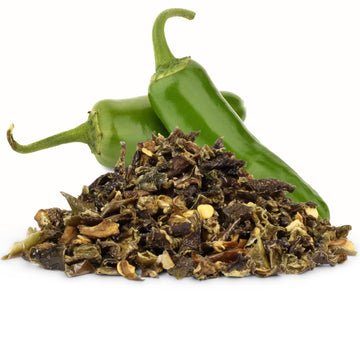 Dried Jalapeno Dices By It'S Delish, 9 Oz Large Jar | Dehydrated Jalapenos | Diced Green Jalapeo Peppers For Chili And Sausage M