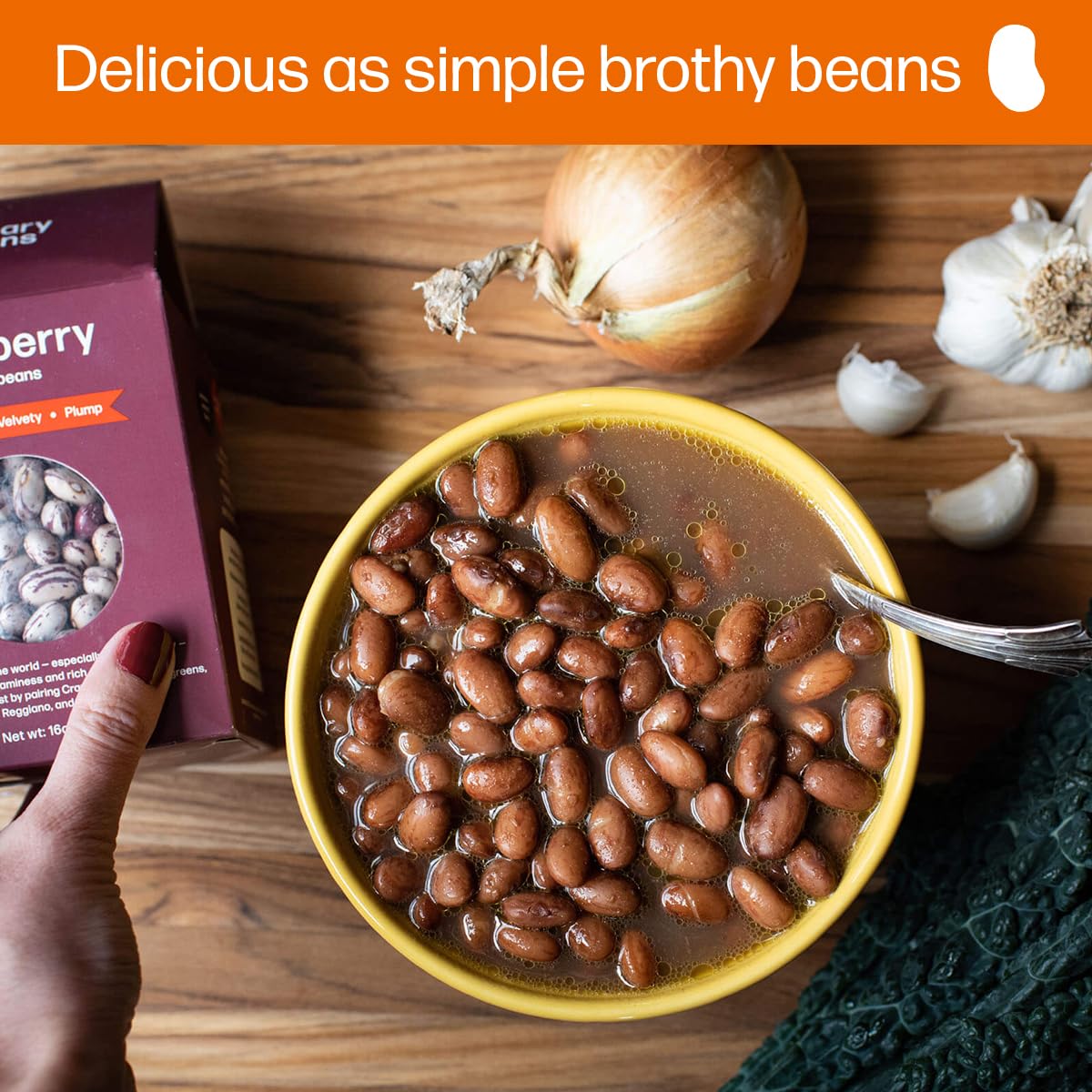 Primary Beans - Cranberry Dried Beans - Chestnuty, Velvety, Plump - Known As Borlotti Beans - Great For Soups & Stews - Pair W/H