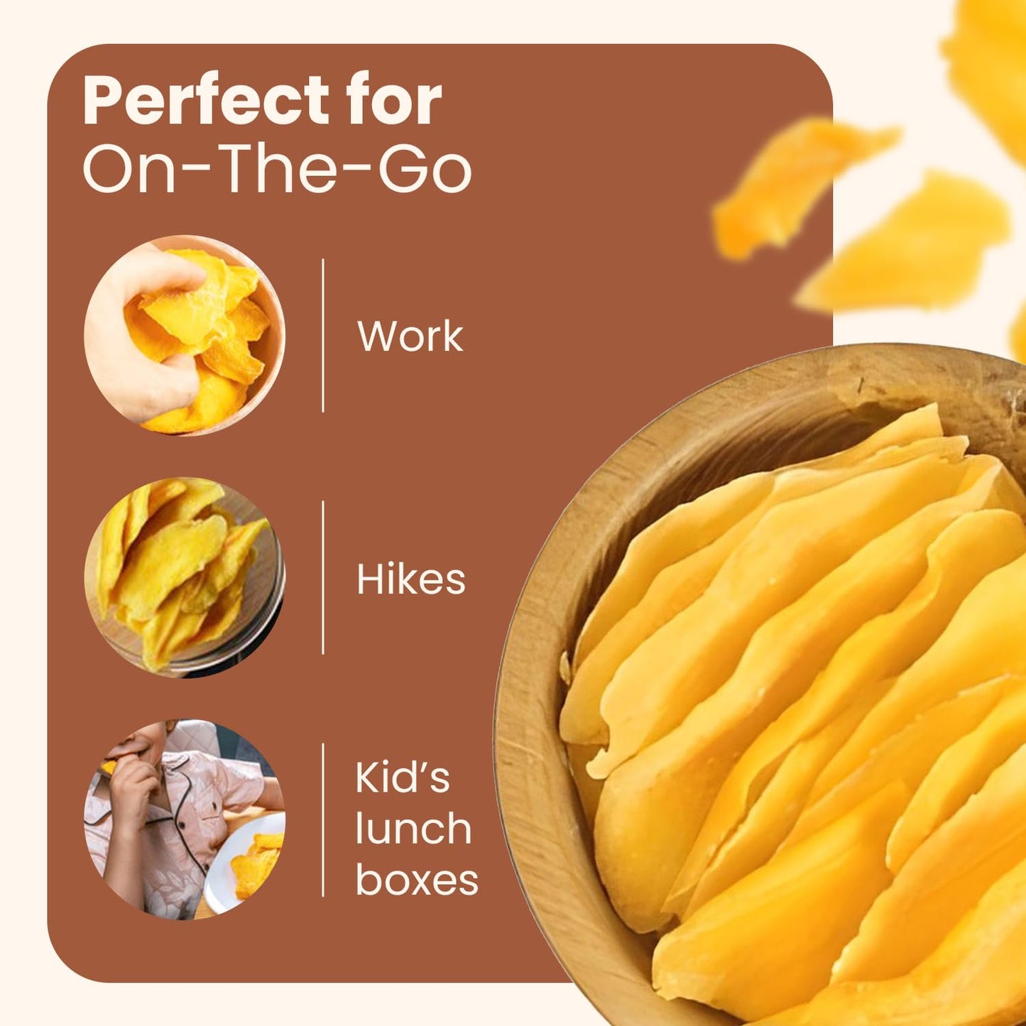 Wellsley Farms Dried Mango Slices - Non-Acidic Soft Chewy Dry Mango - Fat Free & High in Vitamin C - Good Source of Fiber - Drie