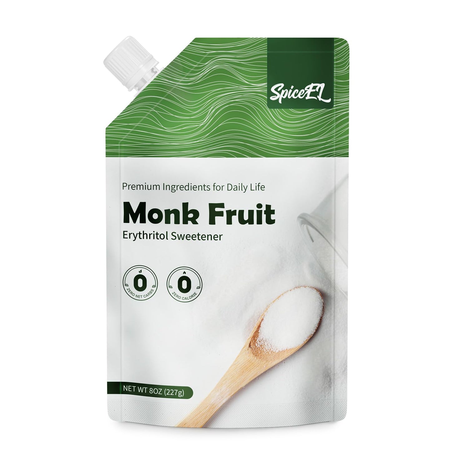 Spiceel Monk Fruit Sweetener With Erythritol - White Sugar Substitute Coffee Tea Gluten Free Vegan Sugar Replacement(8 Oz)