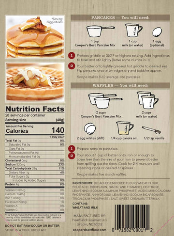 Coopers Best: Buttermilk Pancake And Waffle Mix (2.5 Lb Bag) - Based On Original 1876 Recipe - An Old Favorite Perfect For Any T