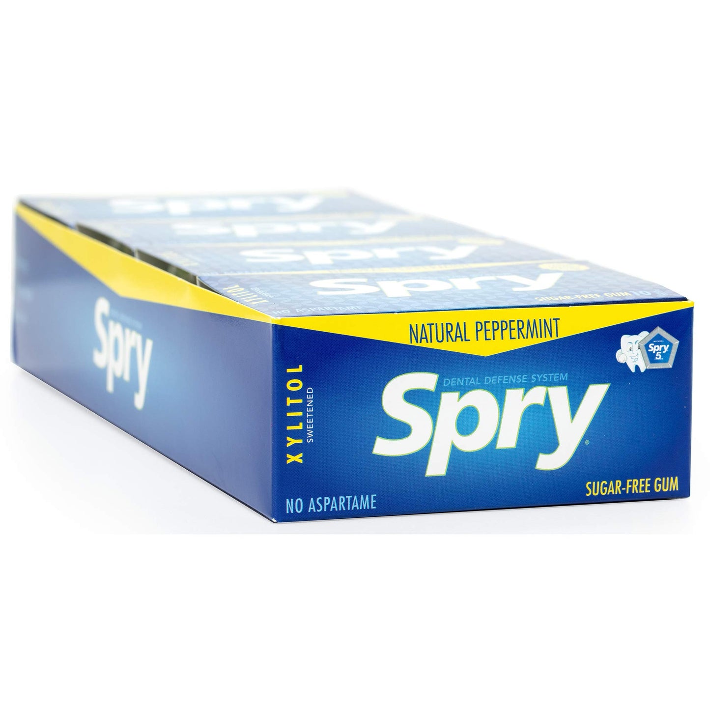 Spry Xylitol Gum, Natural Peppermint, 10 Count Blister Cards (8 Pack)