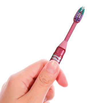 Gum Crayola Metallic Marker Childrens Toothbrush , Soft Bristled Kids Toothbrush Set Age 5+ , Suction Cup Base , 3 Count