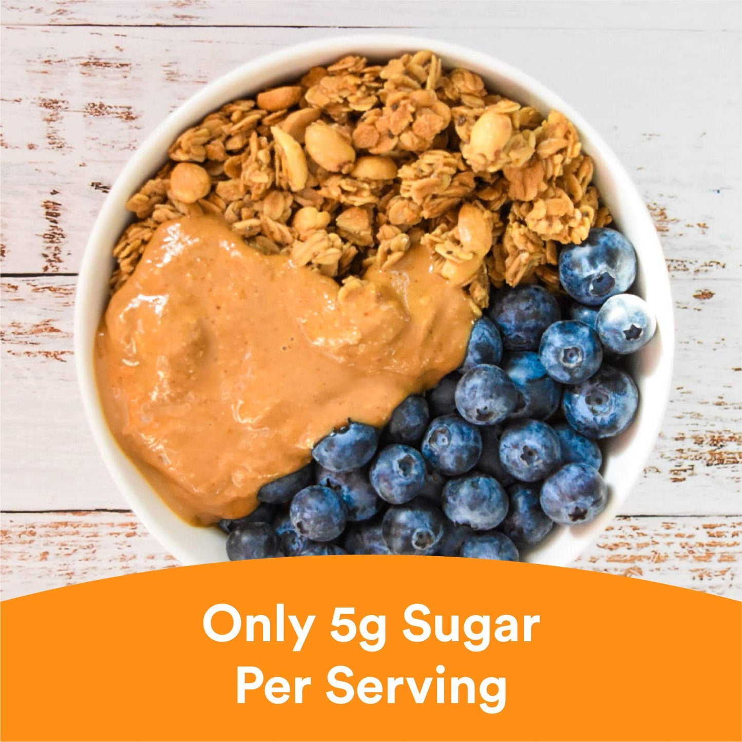 Gr8Nola Peanut Butter - Healthy, Low Sugar Bulk Granola Cereal - Made With Superfoods Peanuts, Ashwagandha, And Chia Seeds, Soy Free, Dairy Free And No Refined Sugar - 4.5Lb Resealable Bag