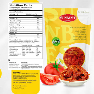 SUNBEST NATURAL Sun-Dried Tomatoes, Julienned, Vegan, Kosher, Non-GMO, 5 lbs, Moist & Ready to Eat, Resealable Bag