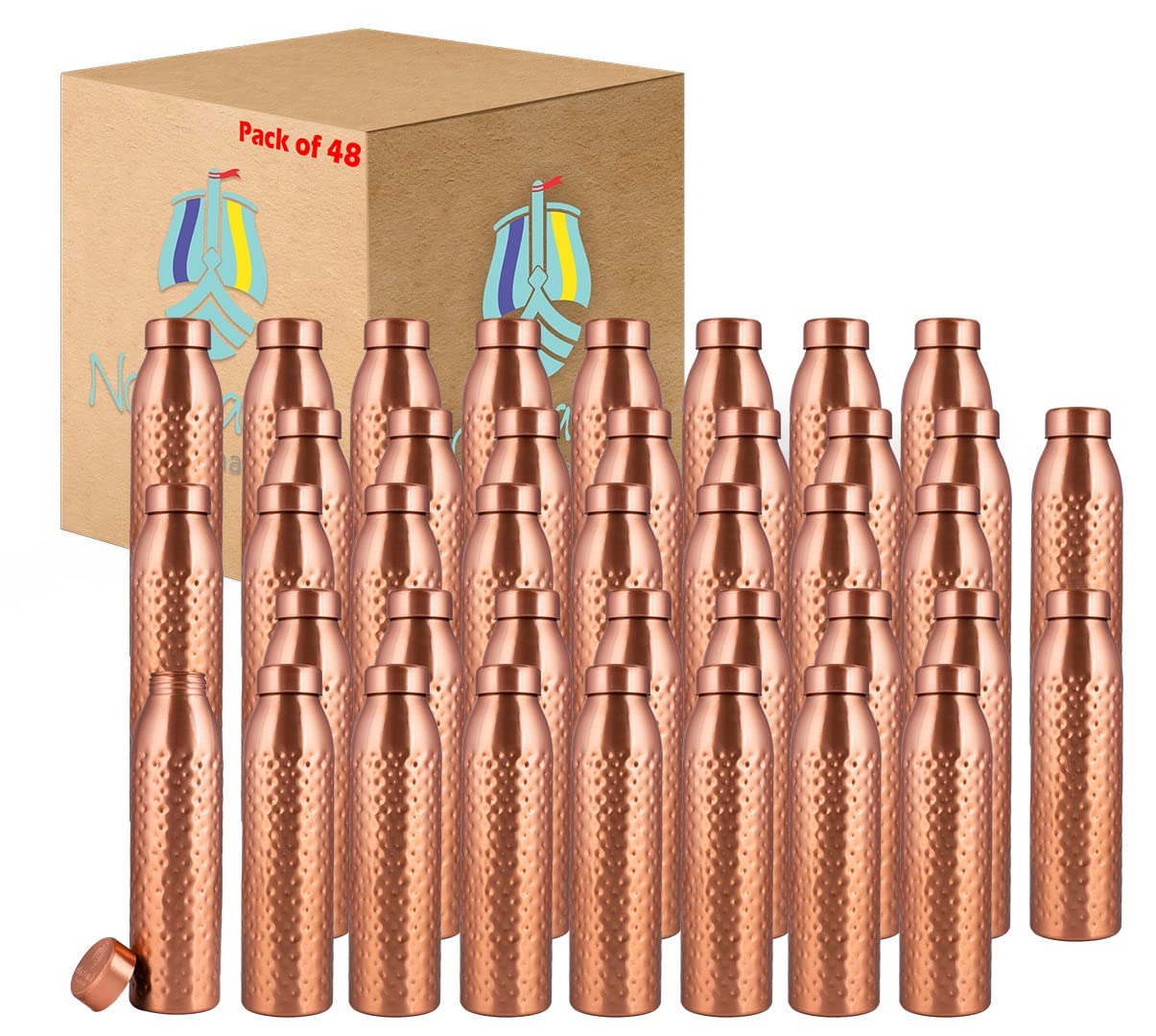 Norman Jr, Hammered Copper Water Bottle 1 Ltr Extra Large - An Ayurvedic Pure Premium Copper Vessel- Drink More Water, Lower Sug