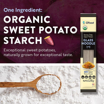 Chung Jung One O'Food Organic Glass Noodles 12 Pack, Gluten-Free Korean Sweet Potato Noodles, Vegan, No Sodium, No Sugar, Rice a