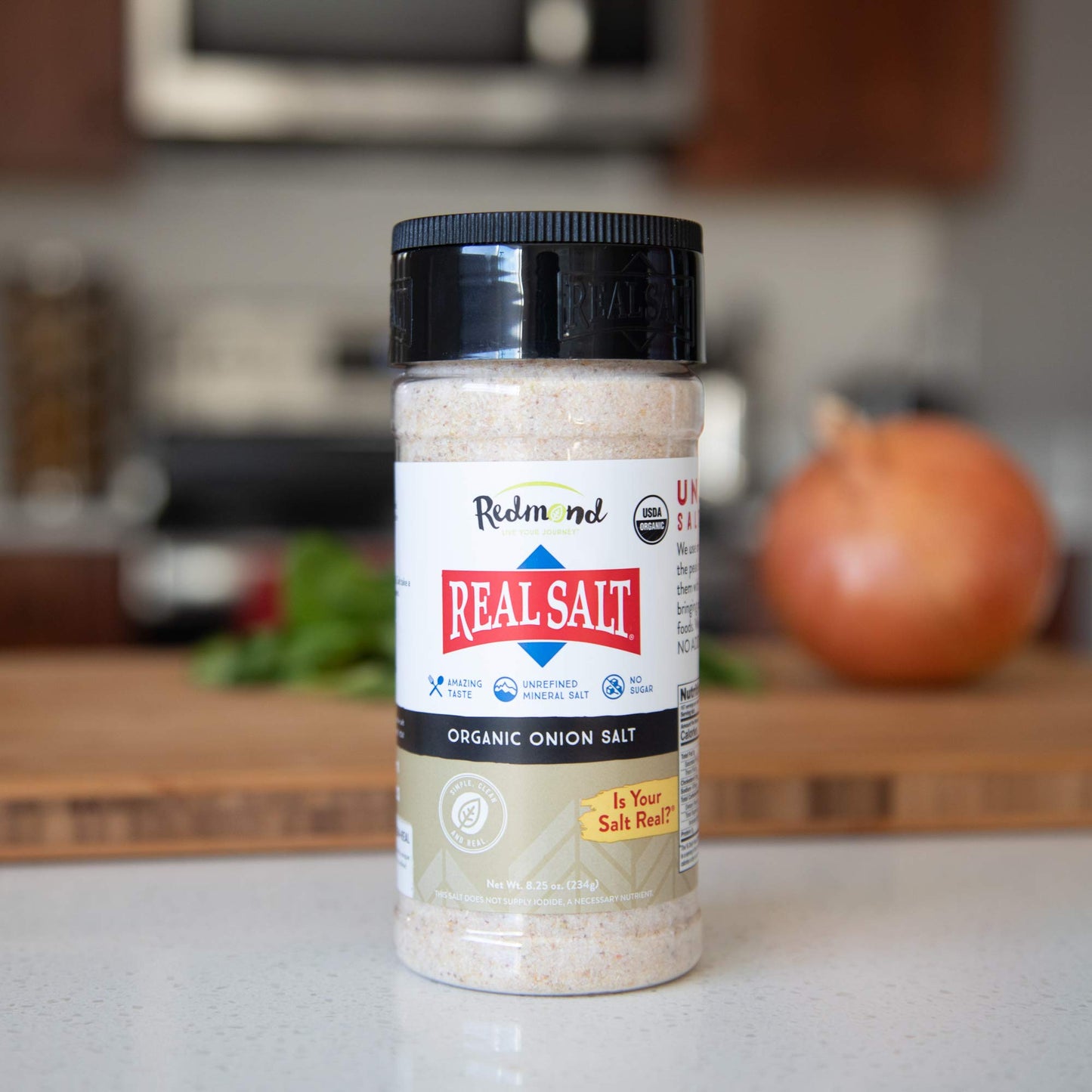 Redmond Real Sea Salt - Natural Unrefined Organic Gluten Free, Seasoning 8.25 Ounce Shaker bundle (Onion, Season, Garlic)