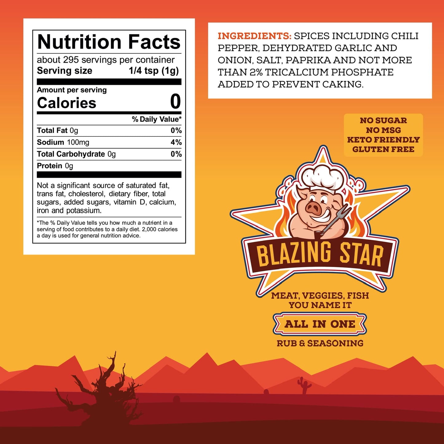 Blazing Star Bbq All In One Seasoning, Shaker Spice Mix 10.4 Oz