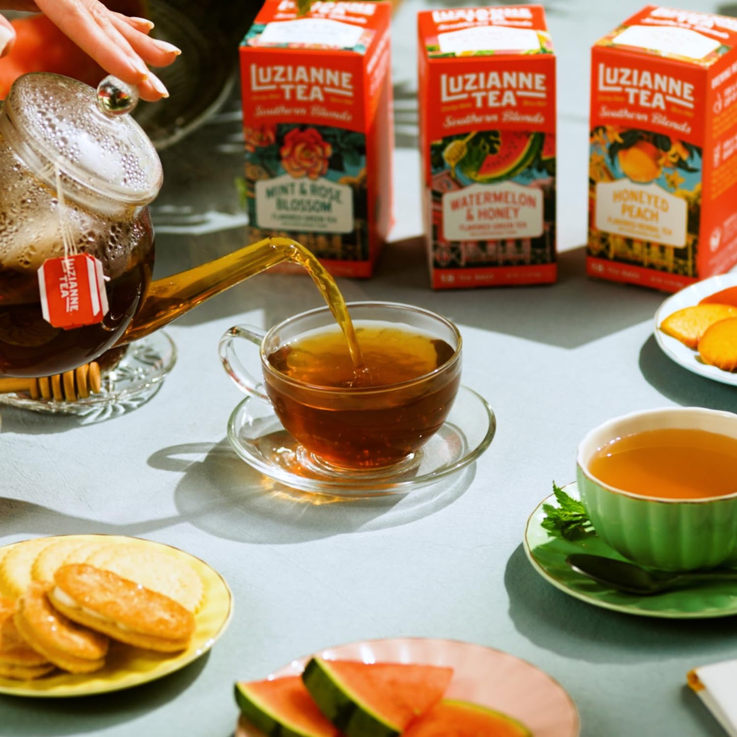 Luzianne Southern Blends Honeyed Peach Flavored Herbal Tea Bags, 18Ct (Pack Of 6)