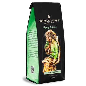 Sleeping St. Joseph (Ground) Decaf Arabica Coffee 12 Ounces, Dark Roast Coffee. Ethically Sourced From Colombia And Made By A Fa