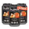 Humm Probiotic Kombucha Zero Sugar Peach Tea, No Refrigeration Needed, Keto Friendly, Organic, Vegan, Gluten Free, 12oz Cans (8
