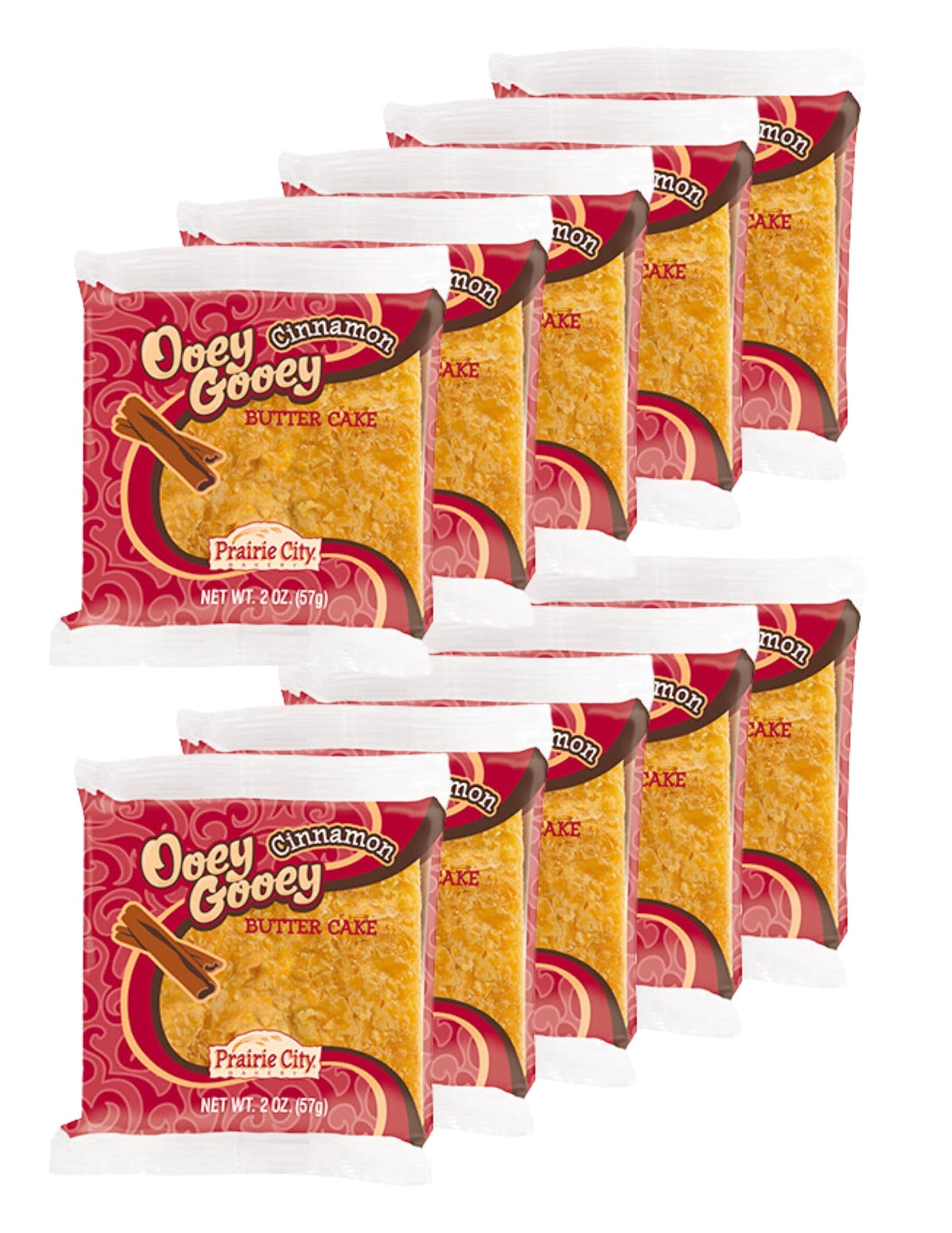 Prairie City Bakery Ooey Gooey Butter Cake Snack Cakes, 2 Ounce (Pack of 10), Individually Wrapped, Perfect for Snacking