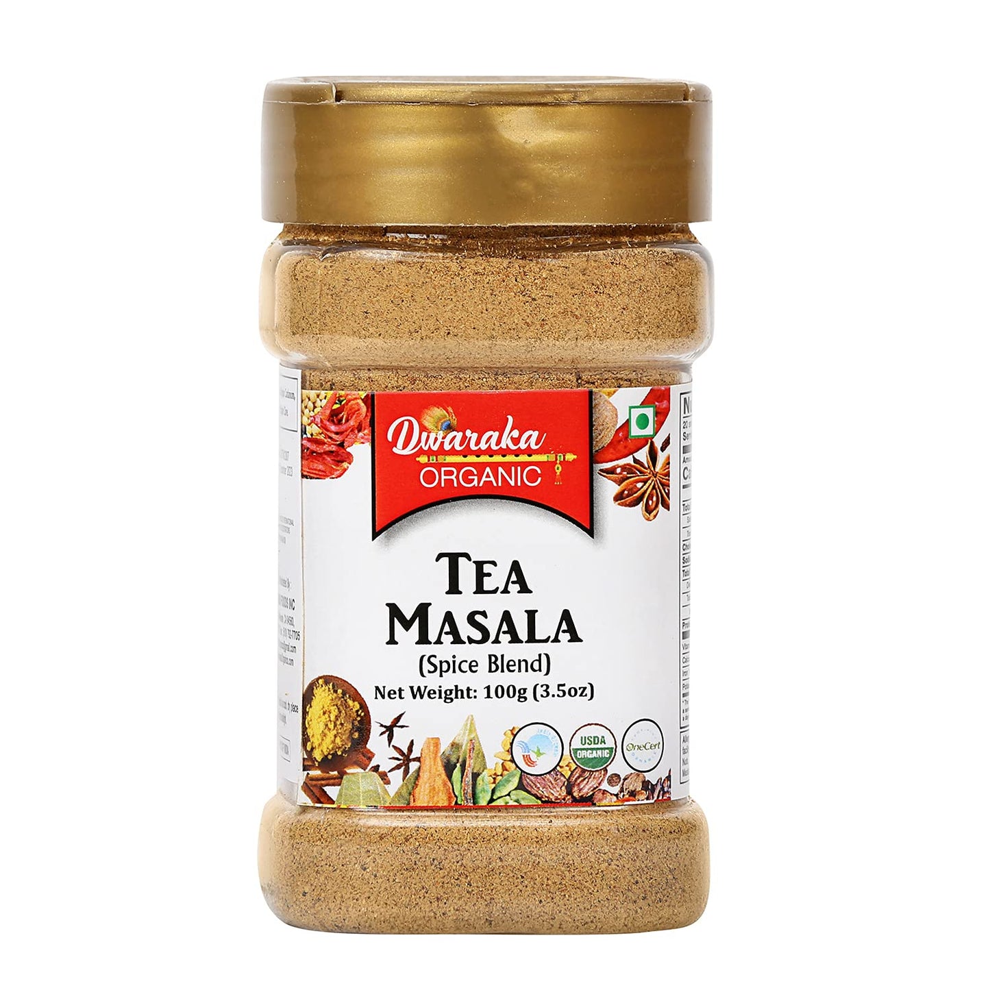Dwaraka Organic - Tea Masala, 3.5oz, Healthy, Organic, Non GMO, All Natural
