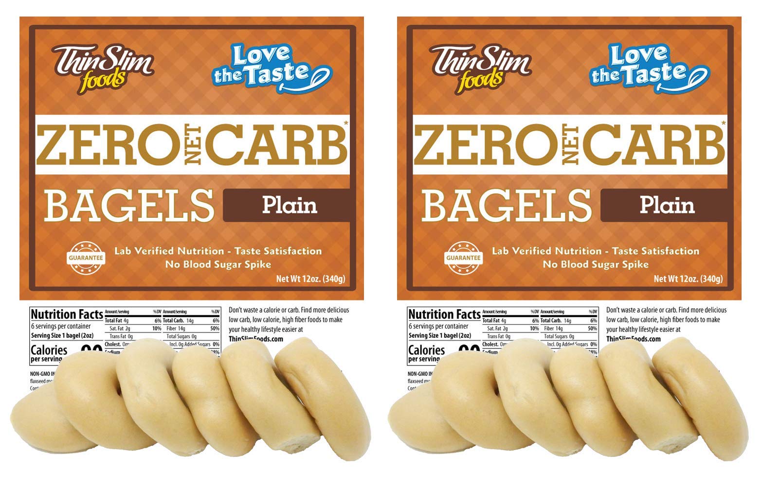 Thinslim Foods Keto Food Bagels | Keto Bread Or Keto Snack Breakfast Alternative | Low Carb Plain, 4 Pack (6 Diet Bagels Per Keto Friendly Food Pack)