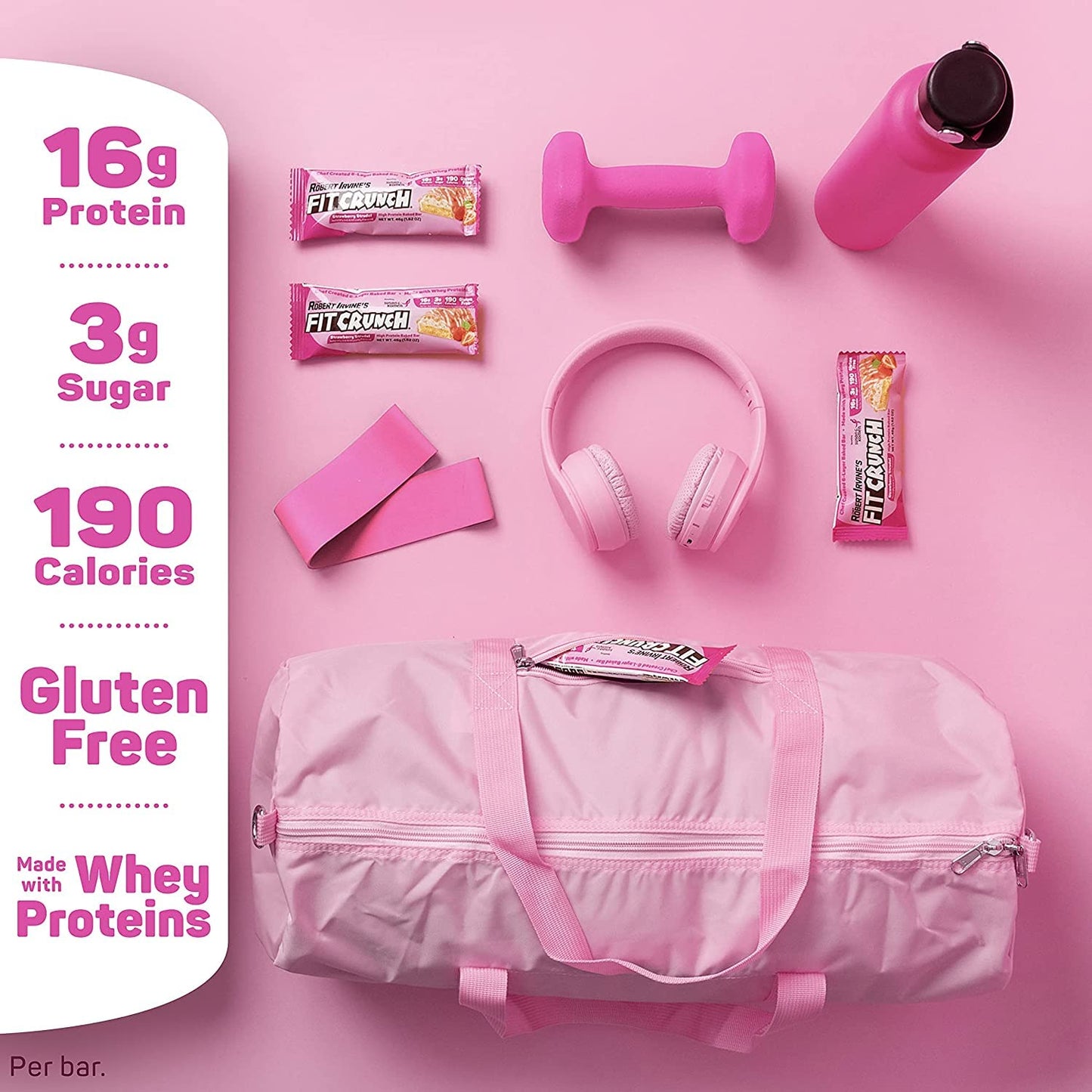 Fitcrunch Snack Size Protein Bars, 6-Layer Baked Bar, 3G Of Sugar & Soft Cake Core (18 Bars, Strawberry Strudel)