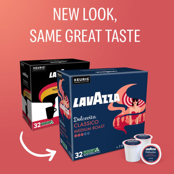 Lavazza Dolcevita Classico, Single-Serve Keurig K-Cup Pods, Medium Roast Coffee, 32-Count Box