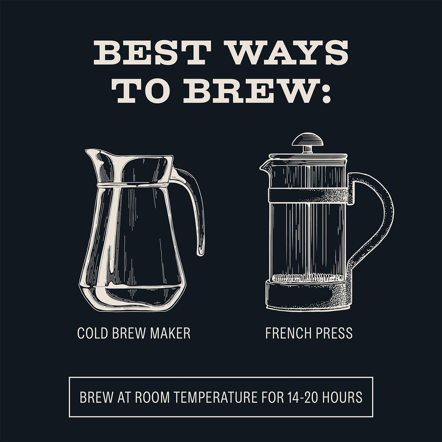 Bizzy Cold Brew Coffee Decaf Blend Coarse Ground 100% Arabica 16 Ounce White