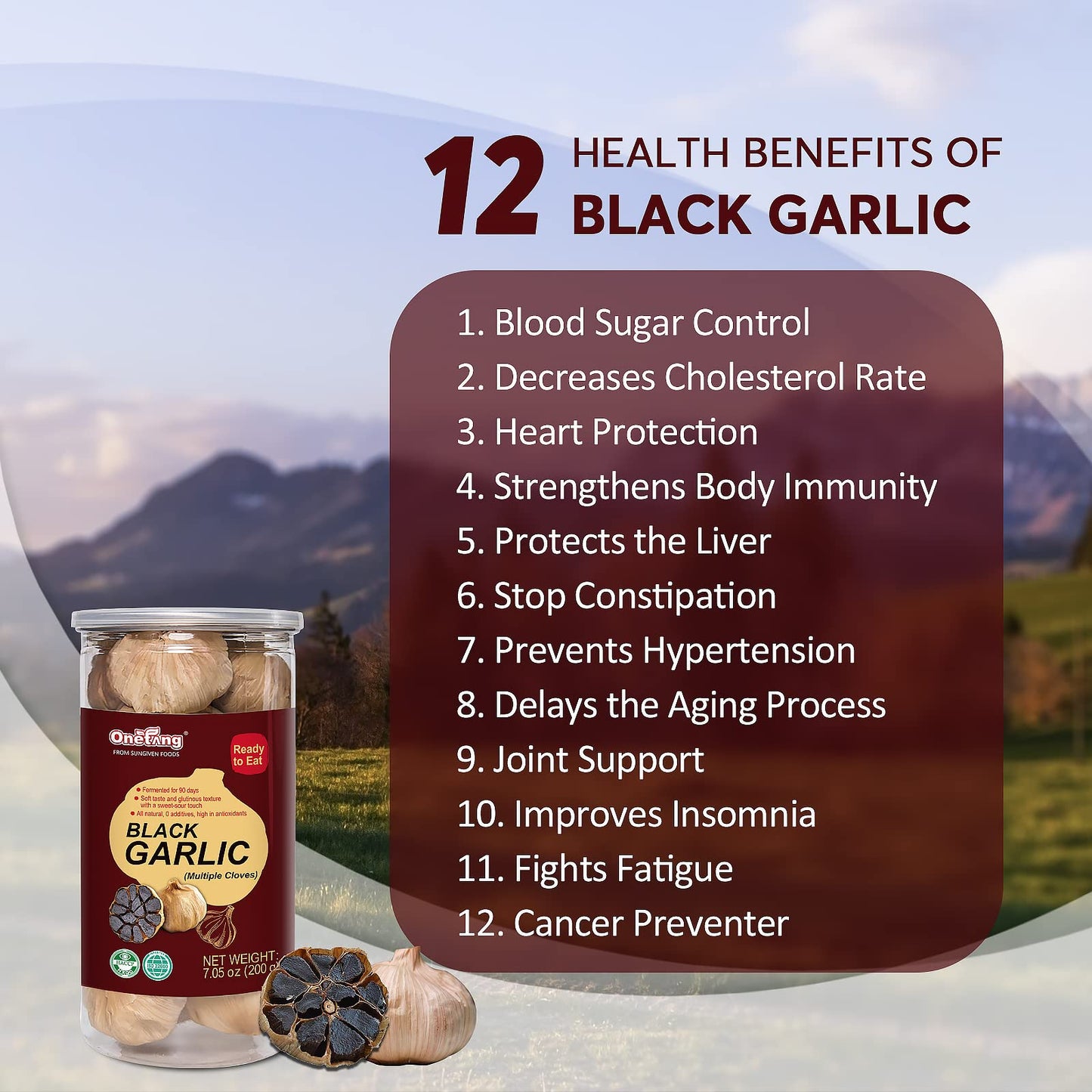 Onetang Black Garlic 7.05 Oz 2 Packs Multiple Black Garlic Fermented For 90 Days Super Foods Non-Gmo Non-Additives Ready To Eat