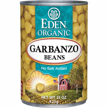 Eden Organic Garbanzo Beans, 15 Oz Can, No Salt, Non-Gmo, Gluten Free, Vegan, Kosher, U.S. Grown, Heat And Serve, Macrobiotic, Chickpeas