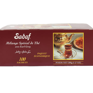 Sadaf Earl Grey Tea Bags | Special Blend Earl Grey Ceylon Black Tea | Product Harvested In Sri Lanka | 100 Bags (Pack Of 1)