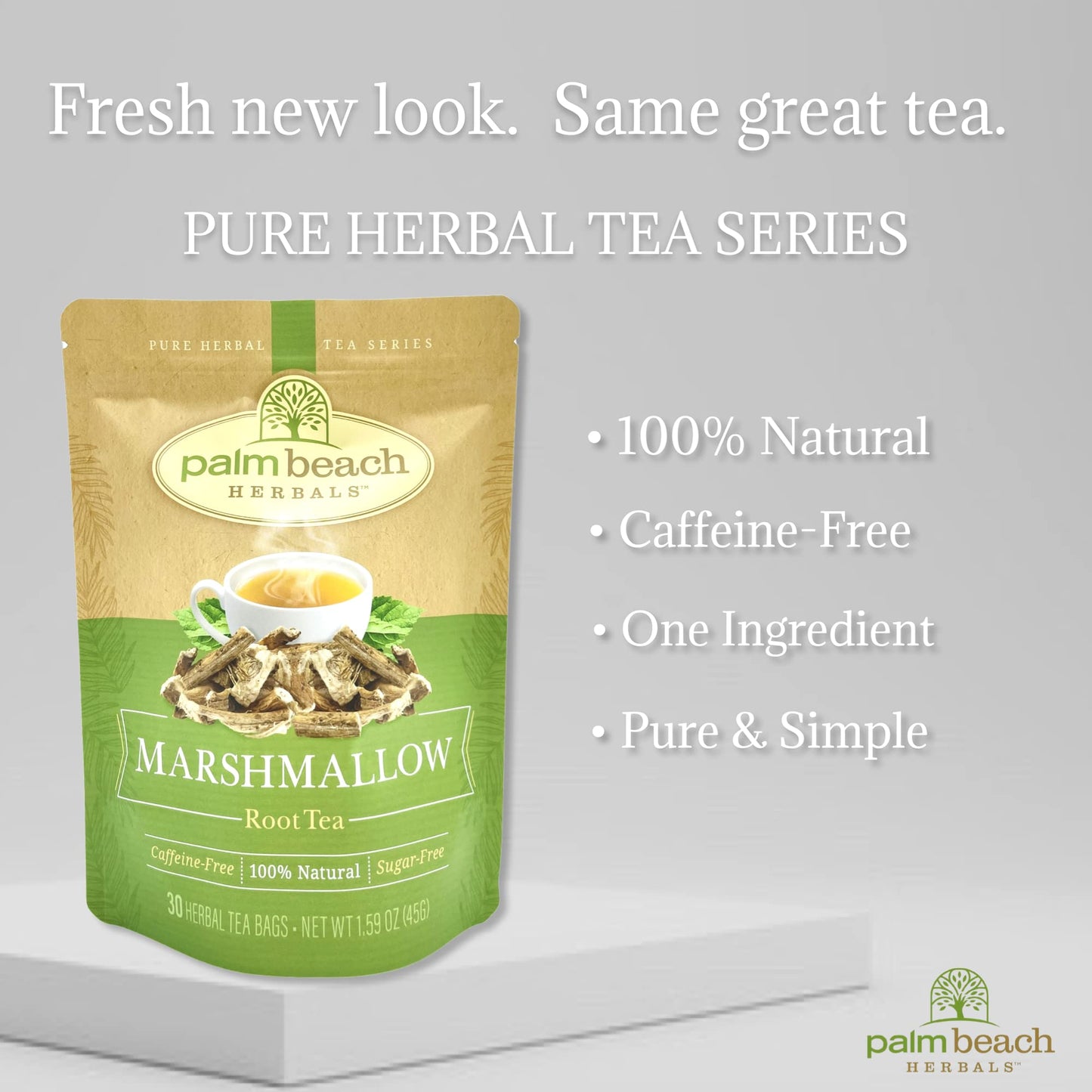 Palm Beach Medicinal Herbs Marshmallow Root Tea - Herbal Tea Series, 30 Count, Pack of 1