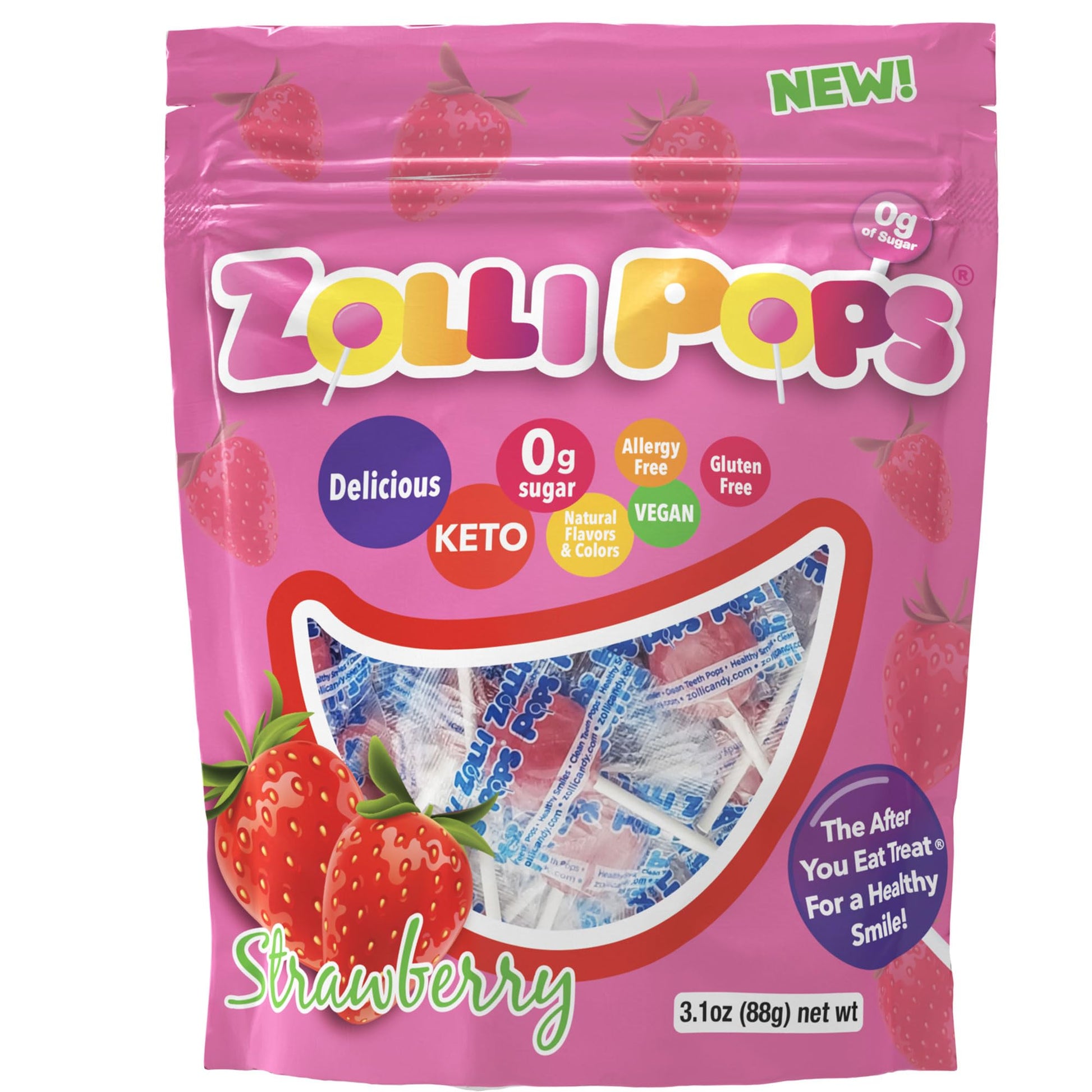 Zollipops Clean Teeth Lollipops Anticavity Sugar Free Candy With Xylitol For A Healthy Smile Great For Kids Diabetics And Keto D