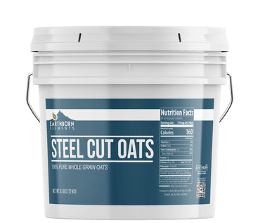 Earthborn Elements Steel Cut Oats (1 Gallon), Also Called Irish Oatmeal, Breakfast, Resealable Bucket