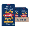 Barilla Mini Farfalle Pasta, 16 oz. Box (Pack of 12) - Non-GMO, Made with Durum Wheat Semolina - Kosher Certified