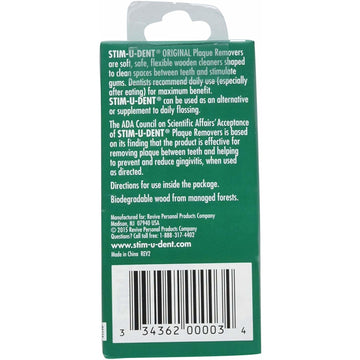 Stim-U-Dent Plaque Removers Mint 100 Each (Pack Of 5)