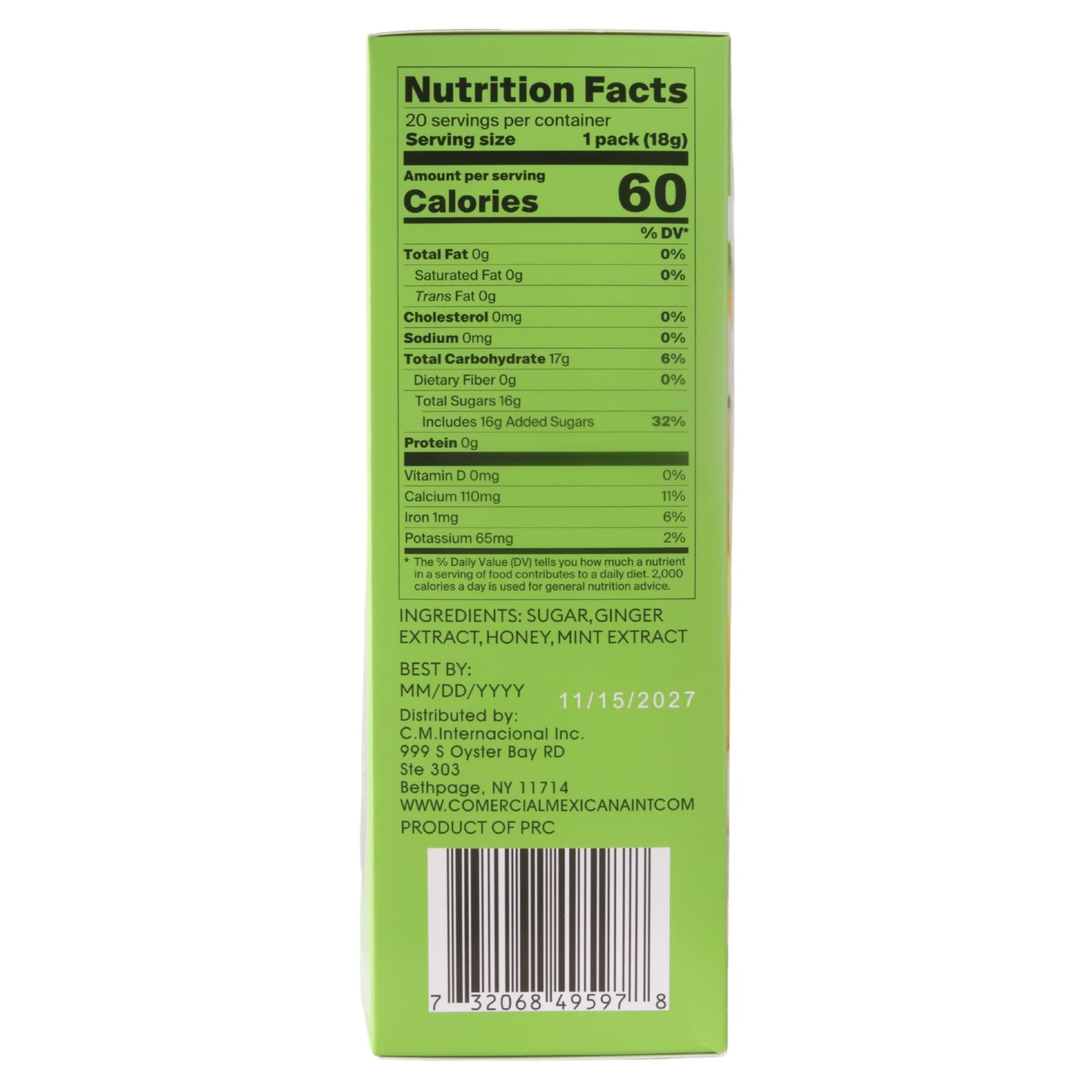 Instant Honey Ginger Tea (Mint)