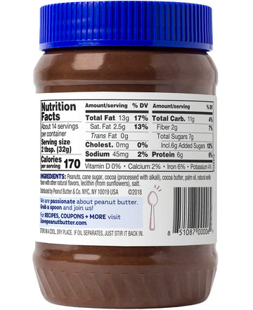Peanut Butter & Co. Dark Chocolatey Dreams Peanut Butter, Non-GMO Project Verified, Gluten Free, Vegan, 16 oz Jar