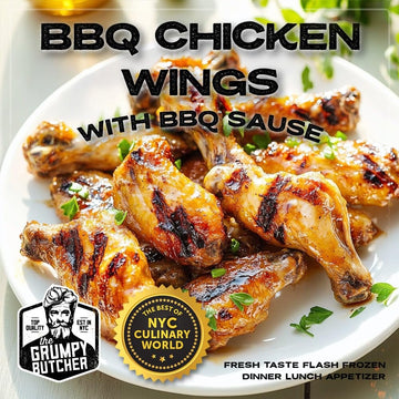 Grumpy Butcher Premium Premade Meals: Bbq Chicken Wings, 6 Pack (12 Oz Each, 4.5 Lb Total) - Artisan Frozen Meals - Small Batch