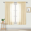 Dwcn Beige Sheer Curtains Semi Transparent Voile Rod Pocket Curtains For Bedroom And Living Room, 52 X 63 Inches Long, Set Of 2