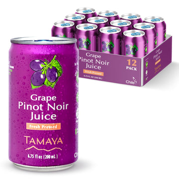 TAMAYA g -flavored G Juice, NFC, No Sugar Added, Vegan Friendly, 6.75 Fl Oz Mini Cans, Pack of 12