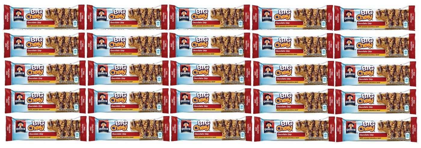 Quaker Big Chewy Granola Bars, 60% Larger, Chocolate Chip, (10 Count)