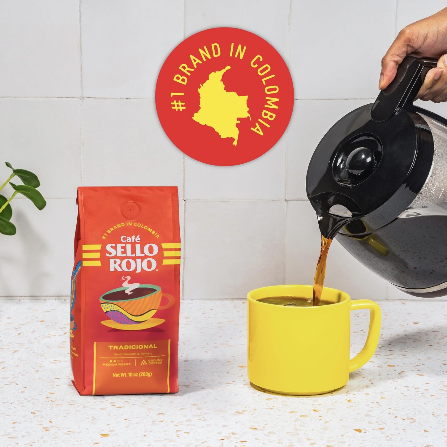 Sello Rojo Medium Roast Ground Coffee, Colombian, 16 oz Bag - Traditional Flavor, Perfect for Brewing at Home