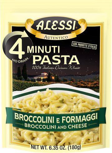 Alessi 4 Minute Pasta (Broccolini & Cheese, 6.35 Ounce (Pack Of 1))
