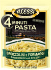 Alessi 4 Minute Pasta, One Dish Quick Meals, Stovetop Or Microwave, Dinner Or Side Ready In Minutes (Broccolini & Cheese, 6.35 Ounce (Pack Of 6))