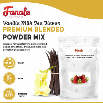 Fanale Premium Vanilla Bubble Tea Flavoring Powder | Perfect For Baking, Smoothies, Desserts And Drinks | Instant Flavoring Powd