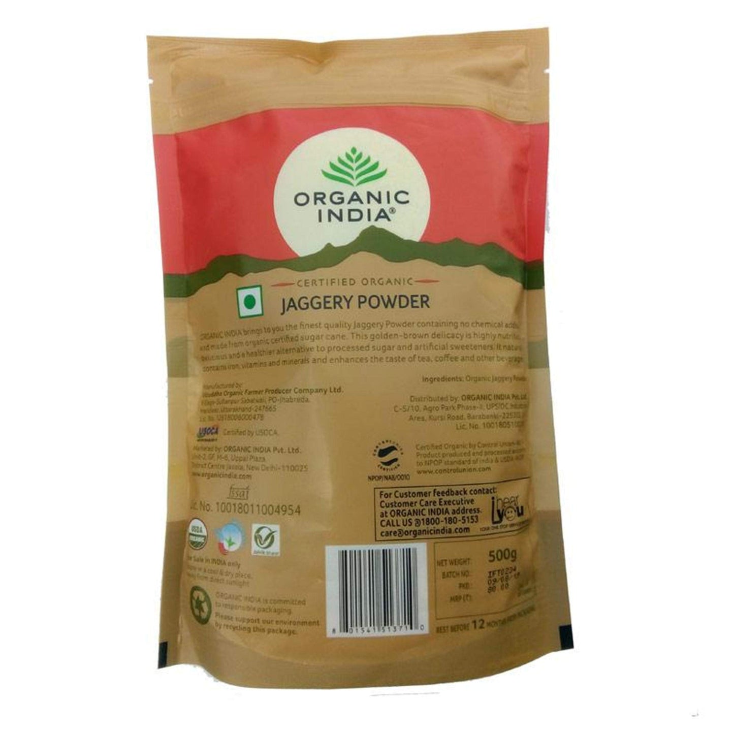 Organic India - Jaggery Powder 500G (Pack Of 2)