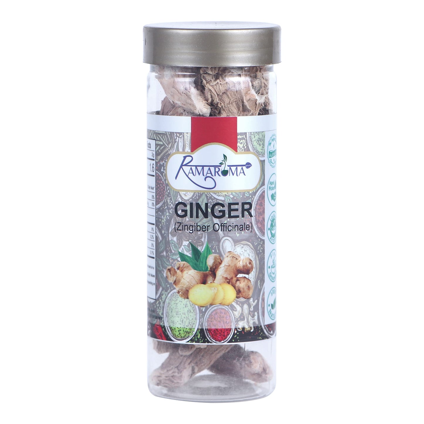 Ramaroma Ginger (Adarak Sabut) Whole, Spice 3.5Oz (100G) ~ All Natural | Vegan | Gluten Friendly | Non-Gmo |Organic Sonth/Ginger