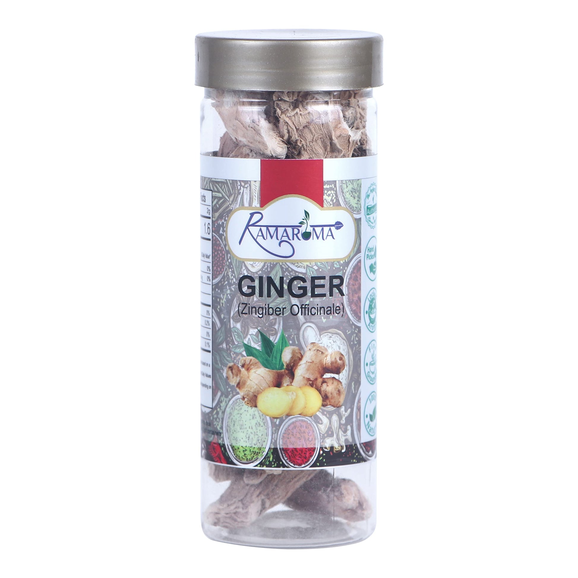 Ramaroma Ginger (Adarak Sabut) Whole, Spice 3.5Oz (100G) ~ All Natural | Vegan | Gluten Friendly | Non-Gmo |Organic Sonth/Ginger
