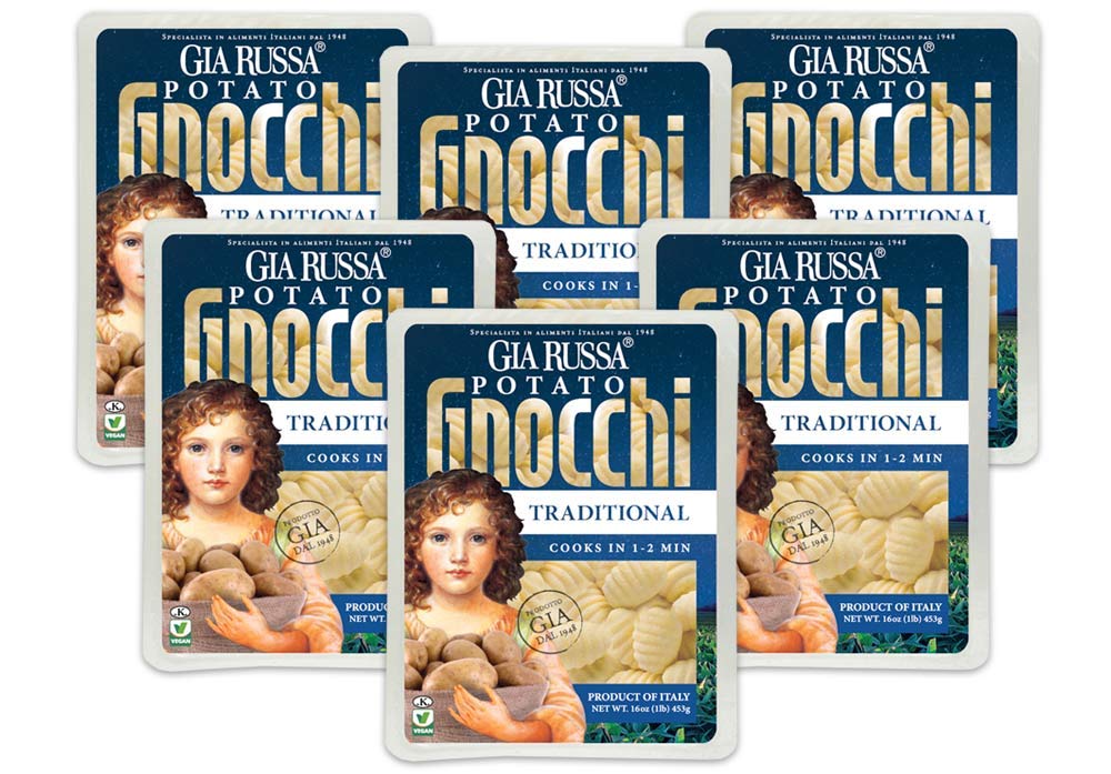 Gia Russa Gnocchi with Potato - Potato Gnocchi, Traditional Italian Potato Gnocchi, Vegan Pasta, Kosher Friendly, Product of Ita